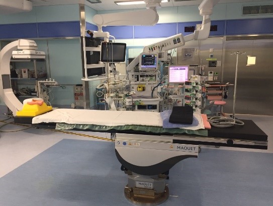 手術室で血管造影、動脈塞栓術を施行できるハイブリッド手術室
